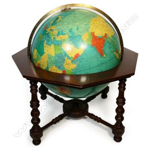 Vintage Globe Terrestre Universal, World Globe French 23cm, the George F.  Cram., Inc-french World Globe -  Denmark