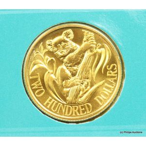 A gold $200 coin, 22ct yellow gold, 1986, Australian $200 coin…