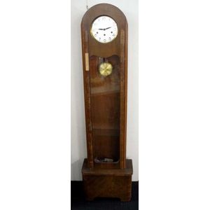 Art Deco German long case clock with three train striking…