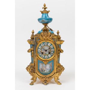 Victorian Antique Mantel Clock, Lion Heads, Waterbury