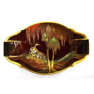 A Carlton Ware 'Rouge Royale' dish, with handpainted…