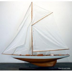 A fabulous pond yacht, 20th century the imposing miniature…