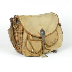 Wicker Fishing Creel With Leather Trim