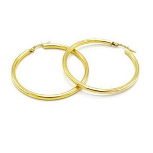 9ct Yellow Gold 3/4 Hoop Earrings - Large