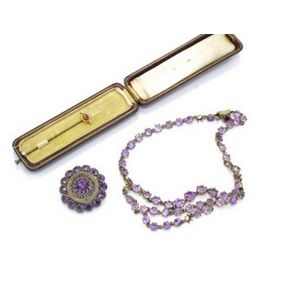 Antique silver and amethyst brooch - price guide and values