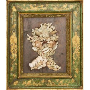 Italian shellwork portrait, 19th century, in the manner of…