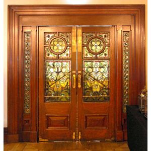 The grand entrance doors to the original Cliveden dining hall,…