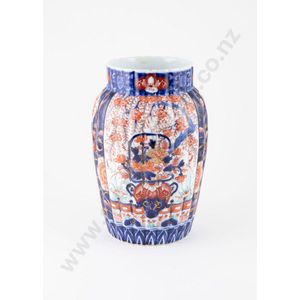 Meiji period Japanese Imari vase of fluted ovoid form decorated…