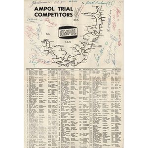 1958 'Ampol (Around Australia) Trial Competitors' broadsheet…