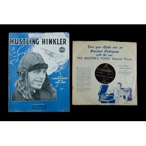 Pioneer Aviation Bert Hinkler 78 record. 2 sides, 'Incidents of…