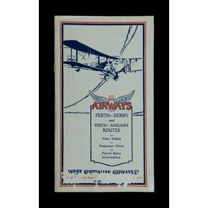 West Australian Airways limited. Perth-Derby and Perth-Adelaide…