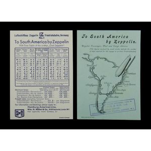 Early Commercial Aviation - Zeppelin. Leaflet time table…