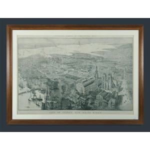 Framed map city of Sydney, New South Wales. A H Fullwood.…