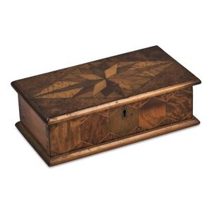 A William Norrie New Zealand inlaid timber glove box, inlaid…