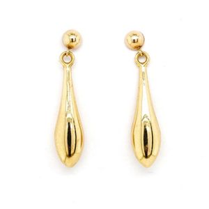 Vintage 9ct yellow gold drop earrings marked 375, length 26 mm,&hellip;
