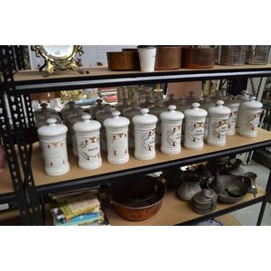 Rare set of twenty five French porcelain chemist bottles, each…