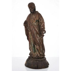 Carved and polychromed painted Santos figure, 18th century,…