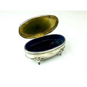A Victorian styled pill box this oval shaped box having floral…