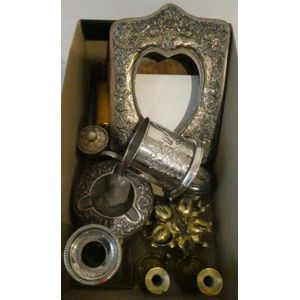 Antique silvered photo frame with small icon brass antique…