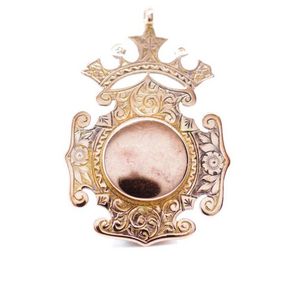 Edwardian 9ct rose gold fob medal marked Birmingham, 1911, PPLd.…