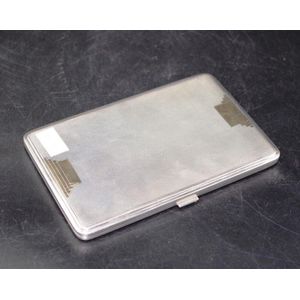 Art Deco Sterling Silver Cigarette Case with Gold Inlay - Smoking ...