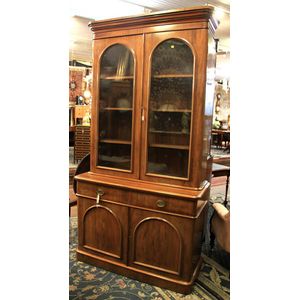 A good Victorian mahogany two door library bookcase having two&hellip;