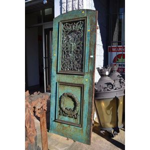 Antique French early 19th century iron door of slight arched…
