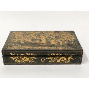 Late 19th century Chinese lacquered Gaming box, all painted… - Zother ...