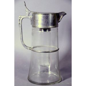 A large WMF glass and Silver-Plated punch decanter, 1910-1914,…