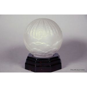An Art Deco glass table lamp by Sonover, circa 1930, a moulded…