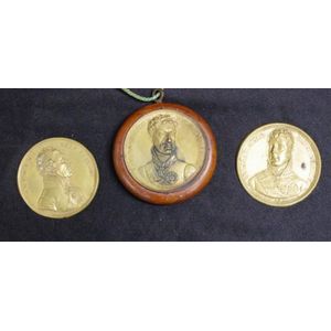 Three various Napoleonic metal medallions each medallion with…