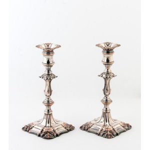 A pair of Georgian Sheffield Plate gadroon decoration…
