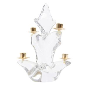 Schneider four candle holder, glass and gilt brass, France, c&hellip;