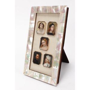 Set of five 19th century framed portrait miniatures, depicting…