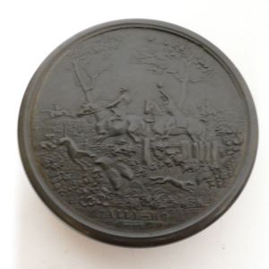 A Regency pressed horn circular snuff box, by Wilson of…