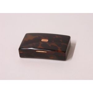 A 19th century pressed tortoiseshell snuff box, the lid with…