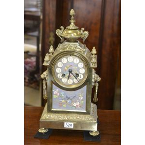 Enamelled Bird Mantel Clock in Brass Casing - Clocks - Mantle and Shelf ...