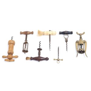 A collection of seven corkscrews 19th century and later, the…