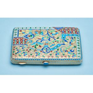 A heavy Russian silver & cloisonne cigarette case Moscow, circa…
