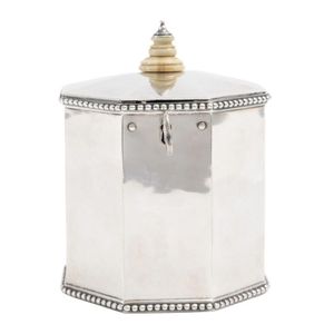 A George III silver tea caddy William Holmes & Nicholas Dumee/…