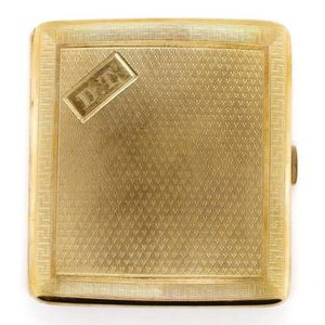 George V 9ct gold cigarette case hallmarked Birmingham 1924, 8.…