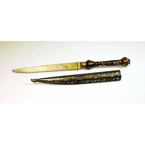 18th Century Ottoman Kard Dagger with Jade and Gold Inlay - Edged ...