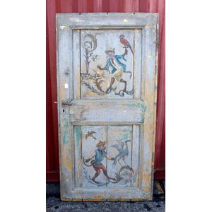 Antique 18th century French painted pine door with original…