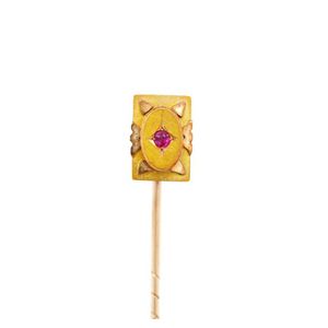 15ct Gold Ruby Stick Pin in Box - Stick, Hat & Tie Pins - Jewellery