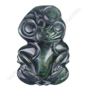 A circa 1900 Maori pounamu hei tiki, chin to left shoulder,…