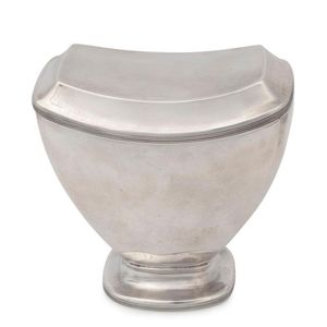 An antique Dutch silver tea caddy in the Regency style, circa…