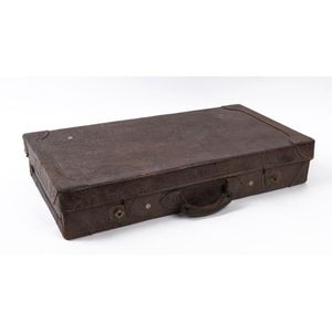 A crocodile skin slimline suitcase, circa 1900, 45 cm high, 73…
