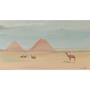 Jean Laroche (French), the Pyramids from the Desert,…