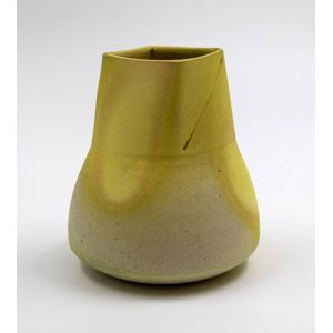 Chris weaver, small shaped vase, yellow glazed earthenware,&hellip;