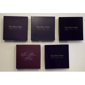 Five ram fine silver proof coin year sets 2003-2007
